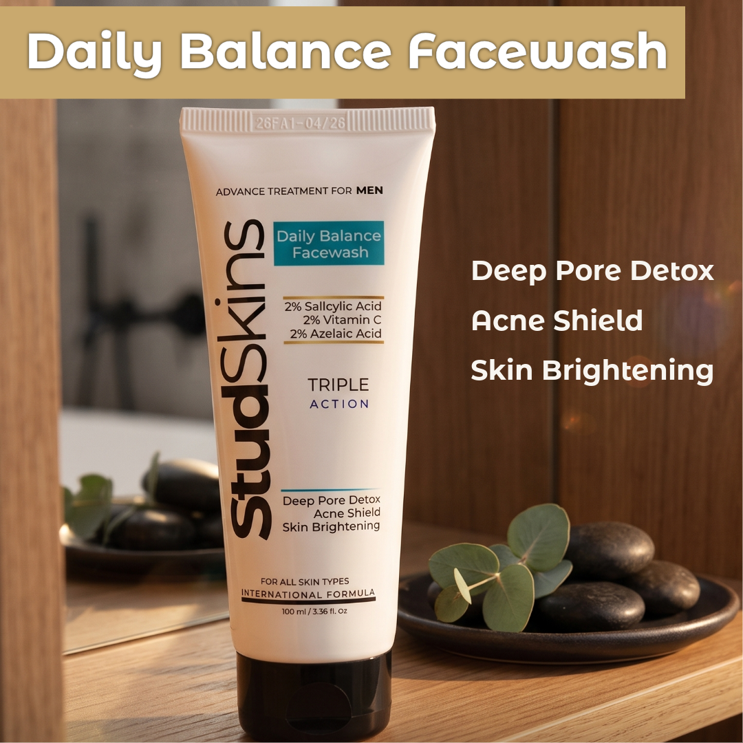 Daily Balance Face wash for Men | 2% Salicylic Acid + 2% Vitamin C + 2% Azelaic Acid